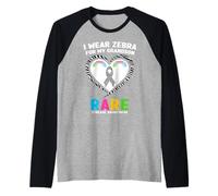 Chemise Journée des Maladies rares 2026 - Je Porte Un zèbre pour Mon Petit-Fils Manche Raglan