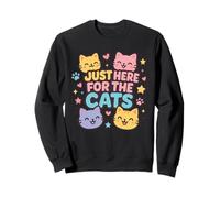 Chemise Just Here for The Cats, Adorable Animal Kawaii Kitty Lover Sweatshirt