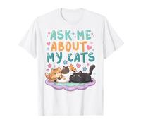 Chemise Kawaii Cat Lover Cute Pastel Ask Me About My Cats T-Shirt