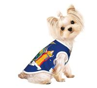 Chemise légère à imprimé drapeau de l'État de New York, t-shirt d'été frais et respirant pour chien, vêtements extensibles sans manches pour animaux de compagnie