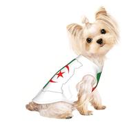 Chemise légère pour chien avec drapeau de l'Algérie, imprimé carte de l'Algérie, t-shirt d'été frais et respirant, vêtements extensibles sans manches pour animaux de compagnie