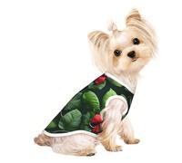 Chemise légère pour chien avec feuilles de végétation avec imprimé fleurs d'hibiscus, t-shirt d'été frais et respirant, vêtements extensibles sans manches pour animaux de compagnie