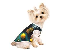 Chemise légère pour chien imprimé fruits tropicaux ananas, t-shirt d'été frais et respirant, vêtements extensibles sans manches pour animaux de compagnie