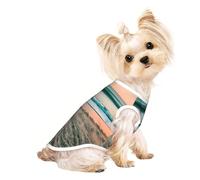 Chemise légère pour chien imprimé sur le thème du coucher de soleil sur la plage, t-shirt d'été frais et respirant, vêtements extensibles sans manches pour animaux de compagnie