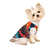 Chemise légère pour chien imprimé volcan, t-shirt d'été frais et respirant, vêtements extensibles sans manches pour animaux de compagnie