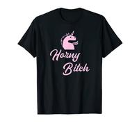 Chemise licorne adulte cadeau sexy pour femme Horny Bitch T-Shirt