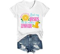 Chemise Life Gave Me Some Lemons, Life Gave Me Some Lemons But My Jesus He Be Making Lemonade Chemise Col en V, blanc, XXL