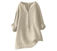 Chemise Lin Femme Blouse Décontracté Tunique Chemisier Lin Femme Été Tee Shirt Manche Longue Femme Halloween Blouse De Travail Femme De Menage Grande Taille Blouse Femme De Ménage Hotellerie