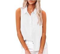 Chemise Lin Femme Été Décontractés Chemisier et Blouses Coton Lin Simple Boutonné Ample Hauts à Revers Tee Shirt Grande Taille Couleur Unie Haut Femmes Manche Longue Chic et Elégant