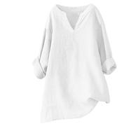 Chemise Lin Femme Manches Courtes Top Femme Chic Et Élégant Chemise Lin Manches Courtes Été Haut en Simili Léger comme Une, Matière Douce Et Agréable, Idéal pour La Saison Estivale Chemisier Bleu