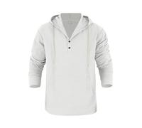 Chemise Lin Homme Col Classique, Tunique décontractée en Lin à Manches Longues avec Capuche et Poche Ample pour Un Style automnal Confortable