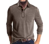 Chemise Lin Homme Flanelle Oversize Chemises Surchemise Canadienne Polo Manche Longue Chasse Veste Oktoberfest Running Bouton Chaude Hiver Tshirt Homme Café XL