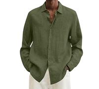Chemise Lin Homme Manches Courtes Col Mao Été Slim Fit Blouse Mode Casual Classique Tee Shirt Tops Boutonnée Tunique Décontractée Chemise de Plage