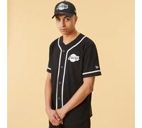 New Era Distressed Logo Button Up Los Angeles Lakers Short Sleeve T-shirt Noir L Homme
