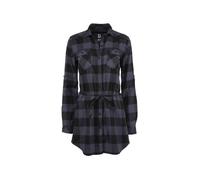Brandit Chemise longue femme Lucy - Coupe cintrée, manches longues, 100% coton - Noir/Gris M