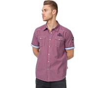 Lonsdale Chemise Berny Homme Manches courtes Bleu marine/bleu ciel/rouge Taille L