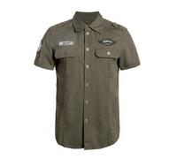 Brandit Chemise 'Luis' olive / noir / blanc, Taille 4XL
