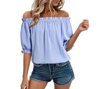 Chemise Manche Bouffantes Tee Shirt Denudee éPaules éTé Chemisier Chic Et éLéGant Chemisette Volants PlisséE Haut Bandeau Shirts Poupee Casual Chemise Carreaux Femme Grande Taille