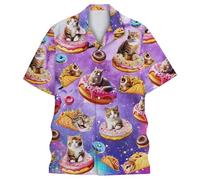 Chemise Manche Courte,Chemises décontractées d'extérieur avec Motif imprimé Coupe Ample pour été Idéal pour Shorts Entretien Facile Lavable en Machine Tissu Élégant Confortable pour Usage Quotidien