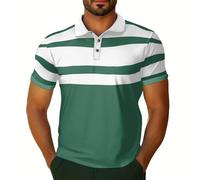 Chemise Manche Courte Homme M Polos Col Mao de Golf Vert foncé rayé Oversize Golf Tee Shirt Marque Grande Taille Et Ventes Flash T-Shirts À Manches Courtes Polo Homme XXL Vert foncé M