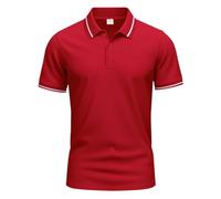Chemise Manche Courte Homme Slim - Chemise Unie À Manches Courtes pour (Watermelon Red XXXL)