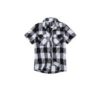 §Chemise Manches Courtes Brandit Check Blanc-Noir§