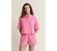 Chemise manches courtes de pyjama à rayures avec coton - Saona - XS - Rose - Femme - Etam