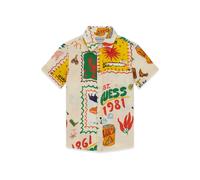 Chemise manches courtes en viscose popeline enfant Guess Rouge 8 ans