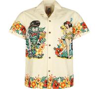 Chemise manches courtes Rockabilly de King Kerosin - Chemise Hawaïenne - S à 4XL - pour Homme - naturel 4XL
