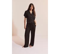 Chemise manches courtes satinée - Cheeta - L - Noir - Femme - Etam