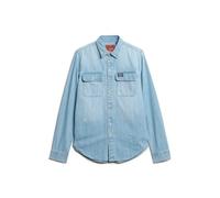 Chemise manches longues brodÃ©e Superdry Bleu M