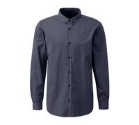 Chemise manches longues classique Ã col boutonnÃ© et broderie discrÃšte QS Bleu 2XL