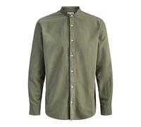 Jack & Jones Breeze Band Linen Blend Long Sleeve Shirt Vert XL Homme