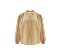 Chemise manches longues col mao rayÃ©e femme Mat Fashion Marron S