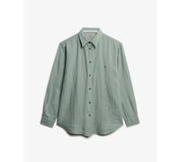 Superdry Premium Linen Slim Long Sleeve Shirt Vert S Femme