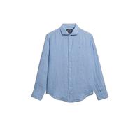 Superdry Riviera Linen Long Sleeve Shirt Bleu M Homme
