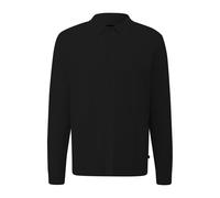 Chemise manches longues en maille texturÃ©e Ã col polo QS Noir 2XL