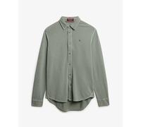Superdry Vintage Destroy Pique Long Sleeve Shirt Vert L Homme