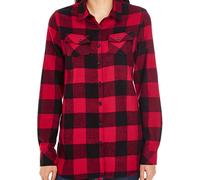 Chemise Manches Longues - Femme - Bu5210 - Rouge Et Noir