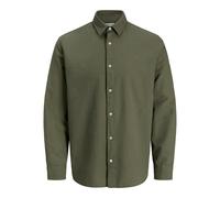 Jack & Jones Breeze Linen Blend Long Sleeve Shirt Vert S Homme