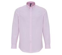 Chemise manches longues - PREMIER - PR238 - Rayé rose - Col boutonné - Taille S à 3XL S