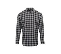 Chemise manches longues - PREMIER - PR250 - gris et noir - 100% coton - Col arrondi M