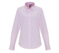 Chemise manches longues - PREMIER - PR338 - Rose rayé - Col boutonné - Taille XS à 2XL XS