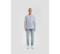 Chemise manches longues rayÃ©e Ã col montant QS Oxford Bleu XL