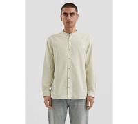 Chemise manches longues rayÃ©e en coton Ã col montant QS Vert S