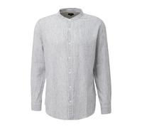 Chemise manches longues rayÃ©e en lin mÃ©langÃ© QS Blanc S