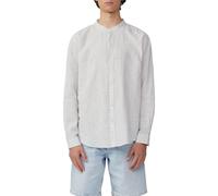 Chemise manches longues rayÃ©e en lin mÃ©langÃ© QS Vert S