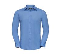 Chemise manches longues sur mesure en popeline Russell Athletic Bleu S