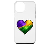 Chemise Mardi Gras Coeur Violet Vert Or Motif Traqué de Peinture Coque pour iPhone 12 Mini