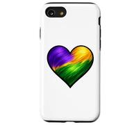Chemise Mardi Gras Coeur Violet Vert Or Motif Traqué de Peinture Coque pour iPhone SE (2020) / 7/8